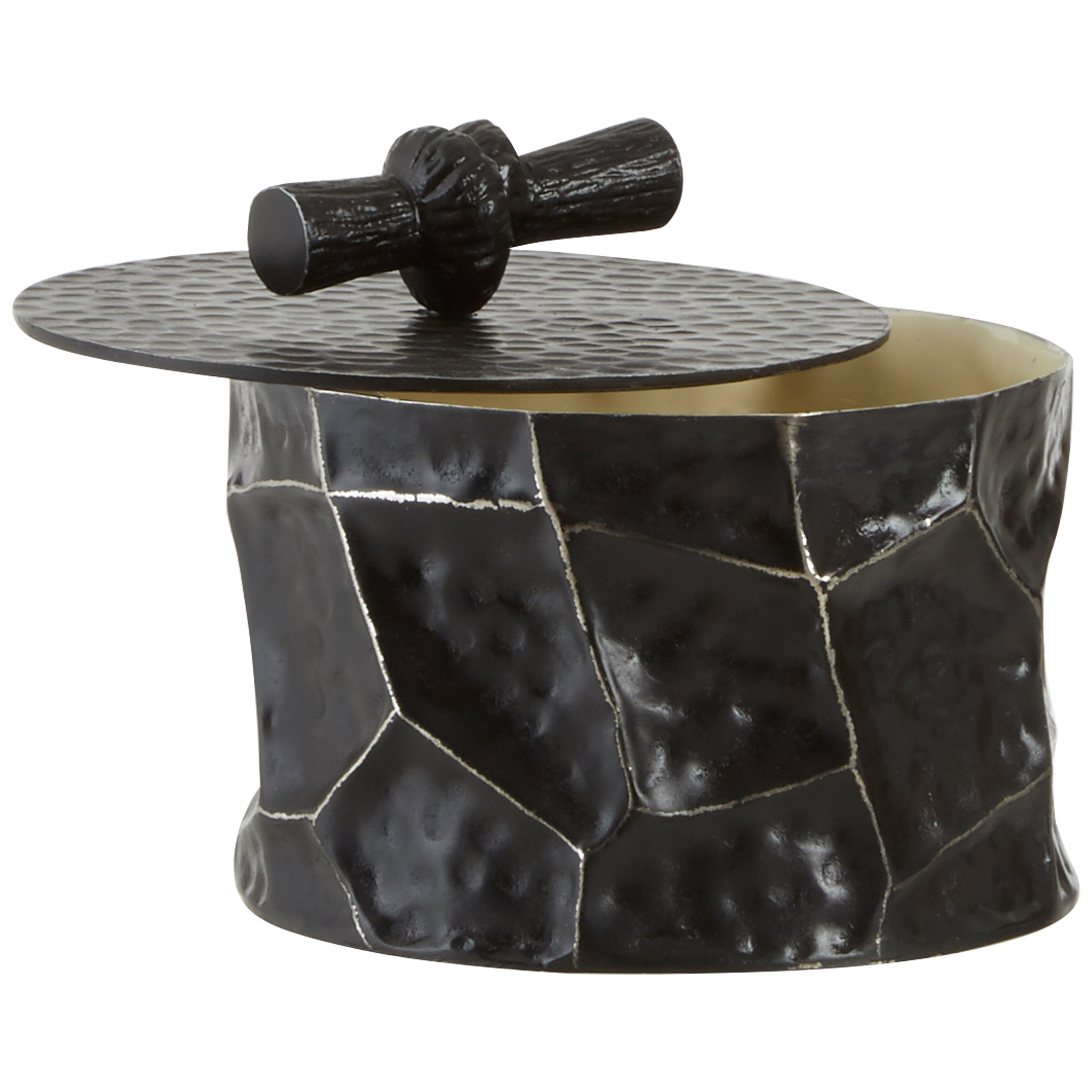 Koby Hammered Black Trinket Box | Small